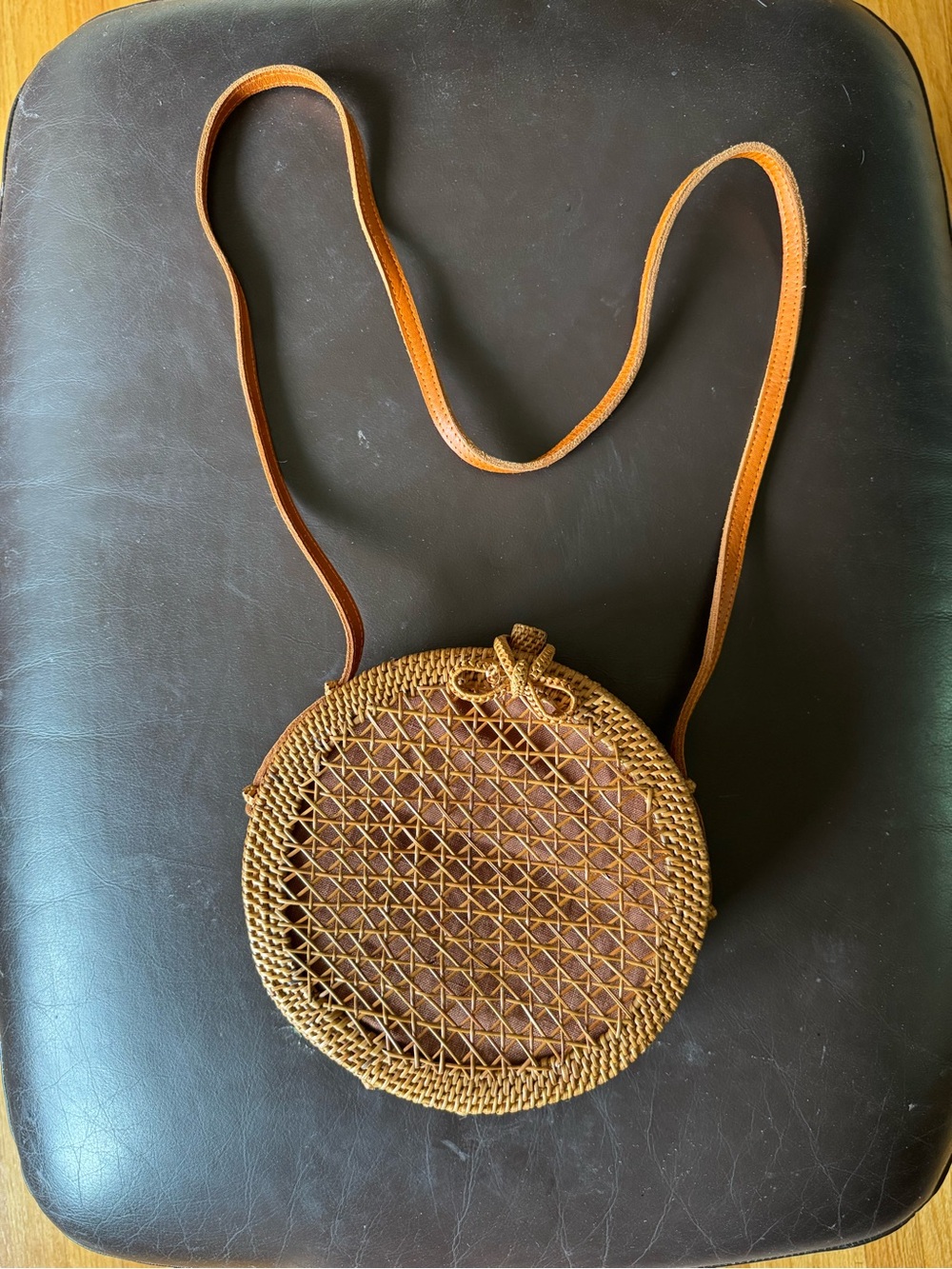 Faithfull the Brand Round Woven Crossbody Bag
